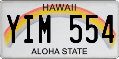 HI license plate YIM554