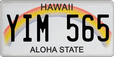 HI license plate YIM565