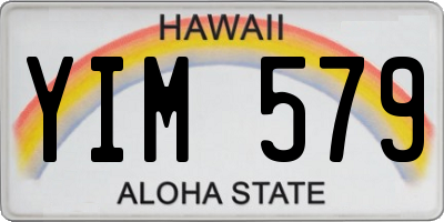 HI license plate YIM579