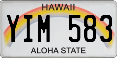 HI license plate YIM583
