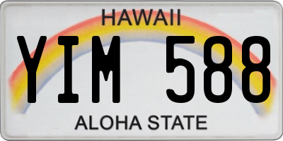 HI license plate YIM588