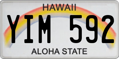 HI license plate YIM592