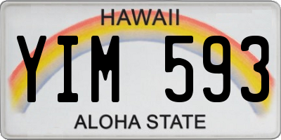 HI license plate YIM593