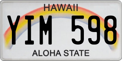 HI license plate YIM598