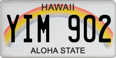 HI license plate YIM902