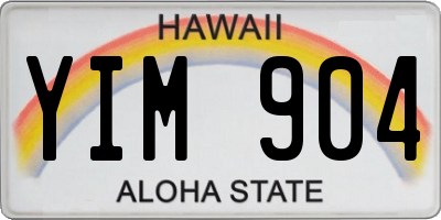 HI license plate YIM904