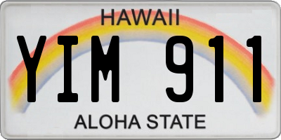 HI license plate YIM911