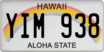 HI license plate YIM938