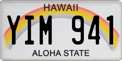 HI license plate YIM941