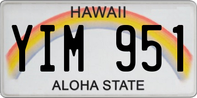HI license plate YIM951