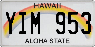 HI license plate YIM953