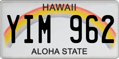 HI license plate YIM962