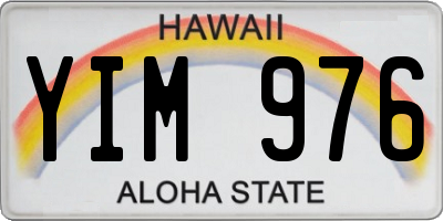 HI license plate YIM976