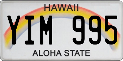 HI license plate YIM995