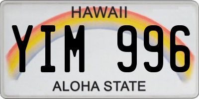 HI license plate YIM996