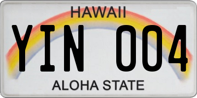 HI license plate YIN004