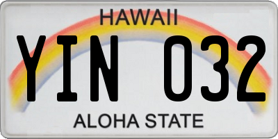 HI license plate YIN032