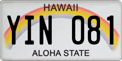 HI license plate YIN081