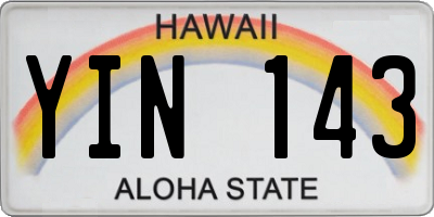HI license plate YIN143