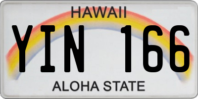 HI license plate YIN166