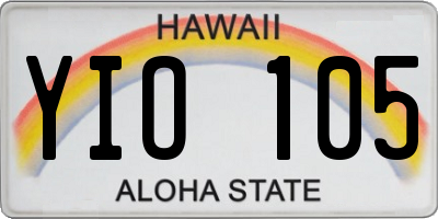 HI license plate YIO105