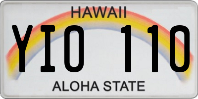 HI license plate YIO110