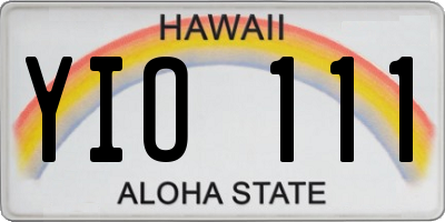 HI license plate YIO111