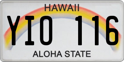 HI license plate YIO116