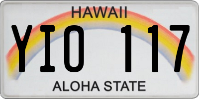 HI license plate YIO117