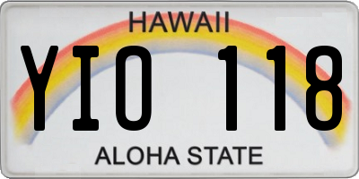 HI license plate YIO118