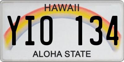 HI license plate YIO134