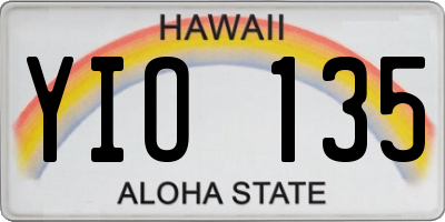 HI license plate YIO135