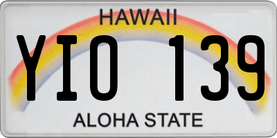 HI license plate YIO139