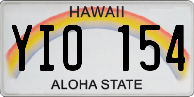 HI license plate YIO154