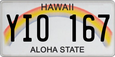 HI license plate YIO167