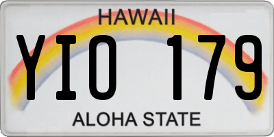 HI license plate YIO179