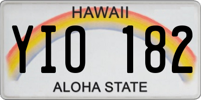 HI license plate YIO182