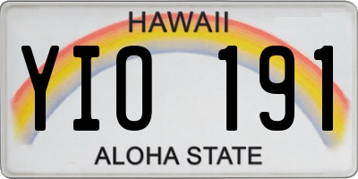 HI license plate YIO191