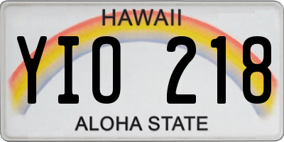 HI license plate YIO218