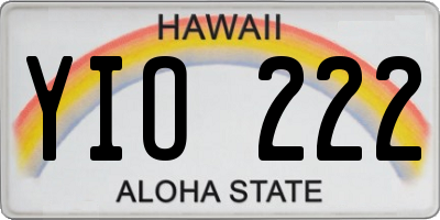 HI license plate YIO222