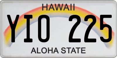 HI license plate YIO225
