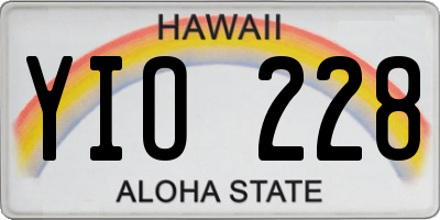 HI license plate YIO228