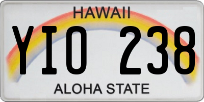 HI license plate YIO238
