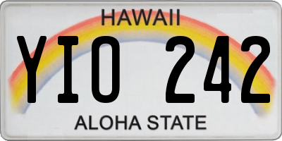 HI license plate YIO242