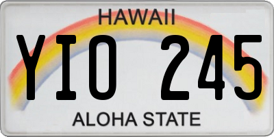 HI license plate YIO245