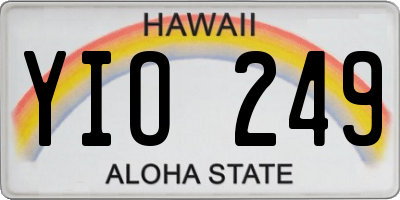 HI license plate YIO249