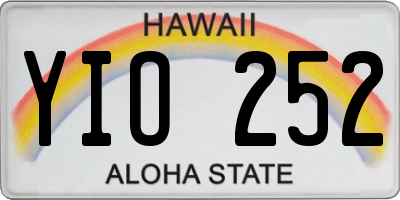 HI license plate YIO252