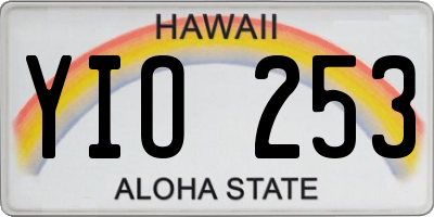 HI license plate YIO253