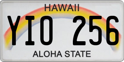 HI license plate YIO256