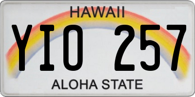 HI license plate YIO257